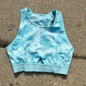 LINC Active Aqua Blue Tie-Dye Sports Bra